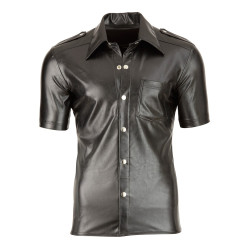 Svenjoyment Chemise LEO imitation Cuir Noir